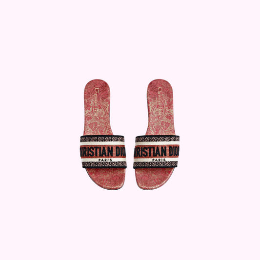 DWAY SLIDE-EMBROIDERED RED